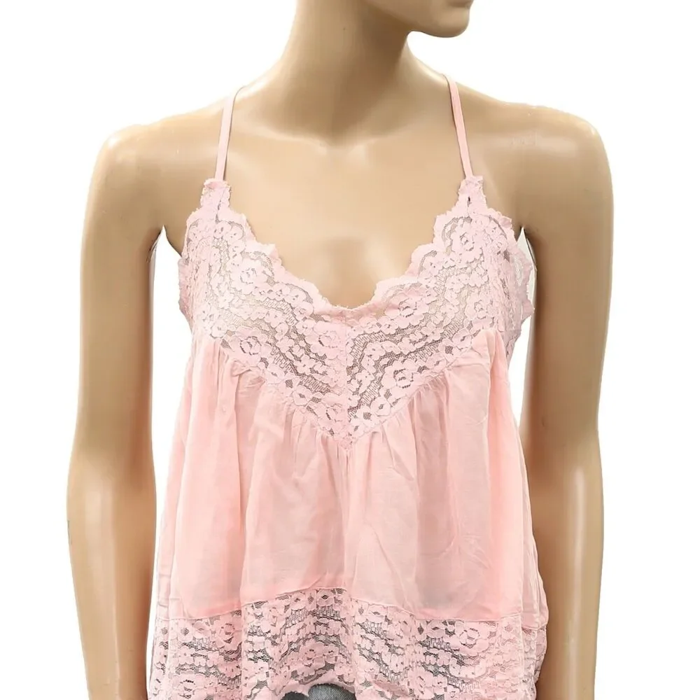 Intimately Free People Fiona Cami Blouse Top Tank Sleeveless Lace Slip S 289631